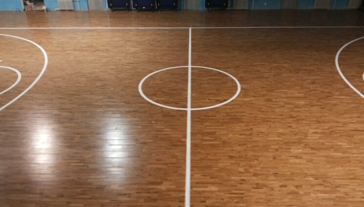 籃球館運動木地板施工案例之房山長溝中學(xué)